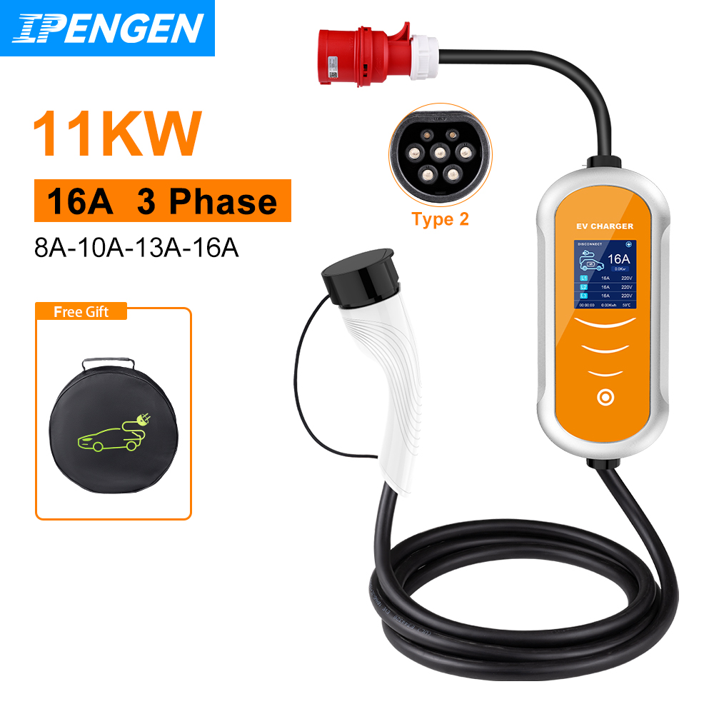 IPENGEN EV Charger 16A 11KW Ty - Type 2 Portable Ev Charger 11Kw Cee ulasan dan harga