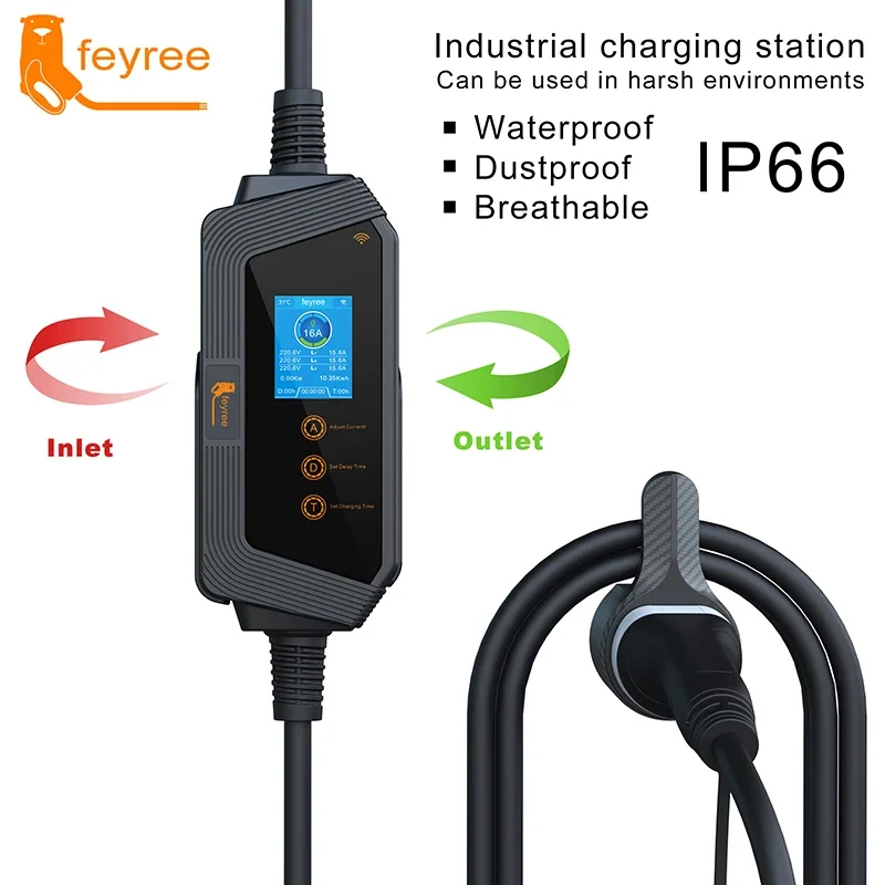 feyree 11KW 16A 3Phase Type2 P - Type 2 Portable Ev Charger 11Kw Cee ulasan dan harga