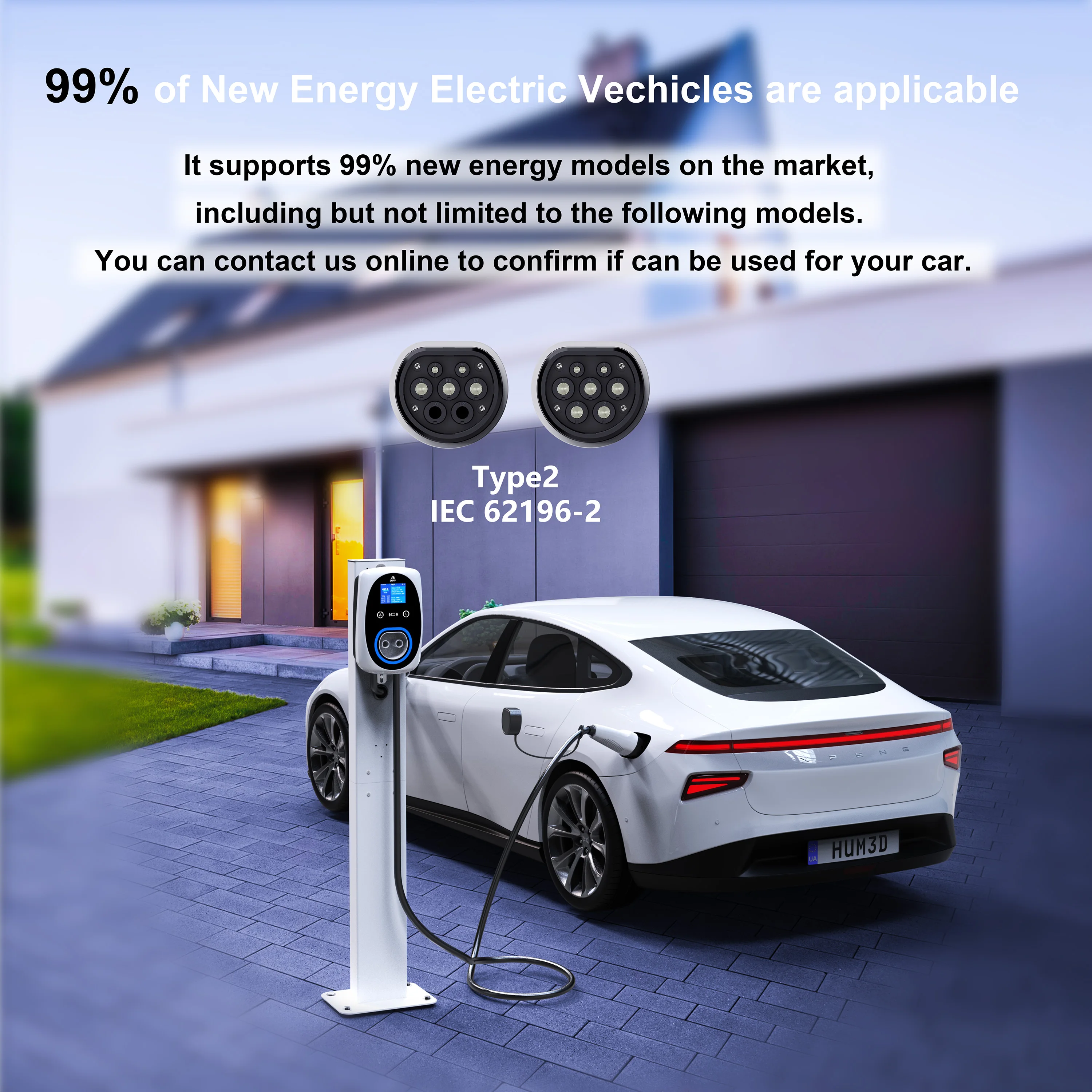 GWUYU EV Charger 32A 7.6KW EVS - Ev Charger Type 2 22Kw 32A 3 Phase ulasan dan harga