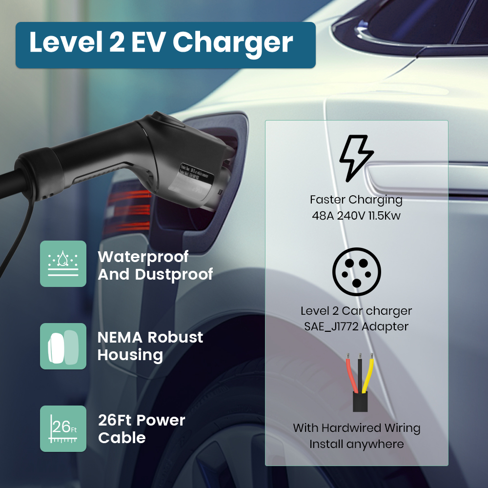 Junsun Level 2 EV Charger 48A  - J1772 Evse 32A Level 2 Charger ulasan dan harga