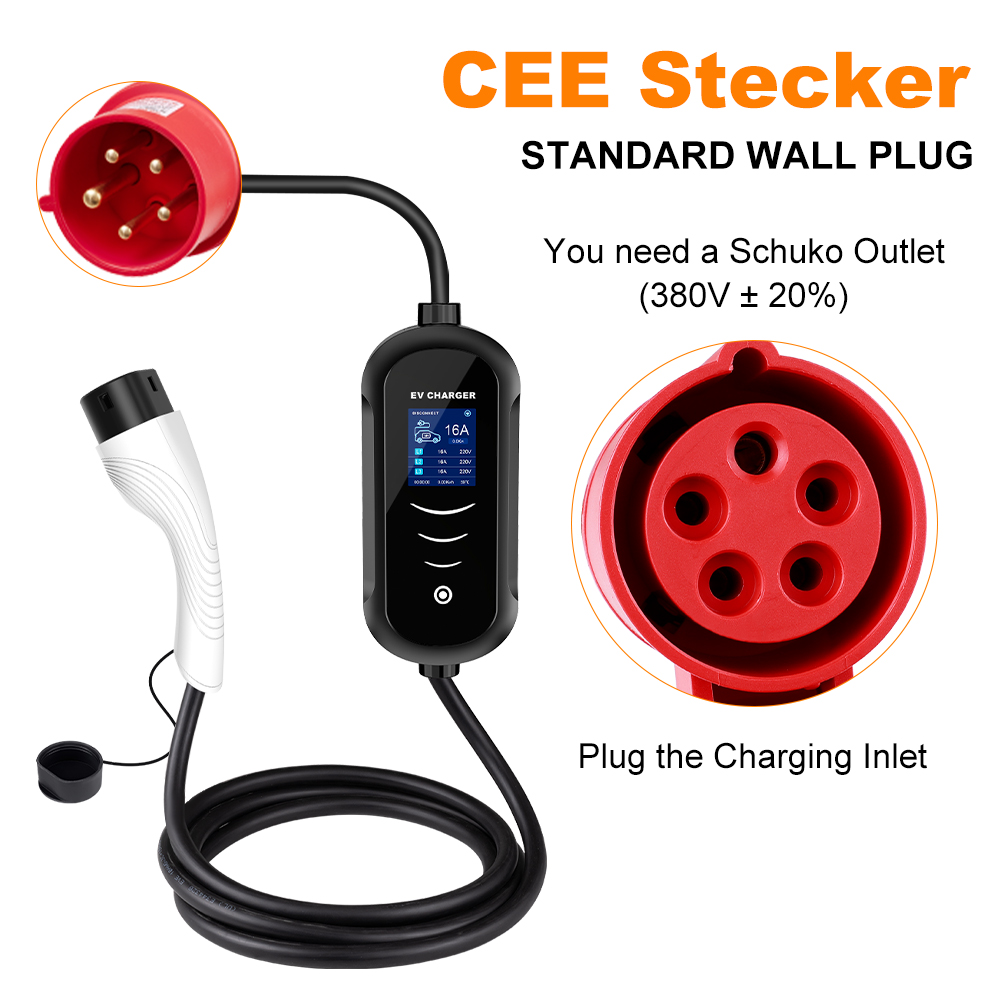 IPENGEN 11KW 16A 3 Phase EV Po - Type 2 Portable Ev Charger 11Kw Cee ulasan dan harga