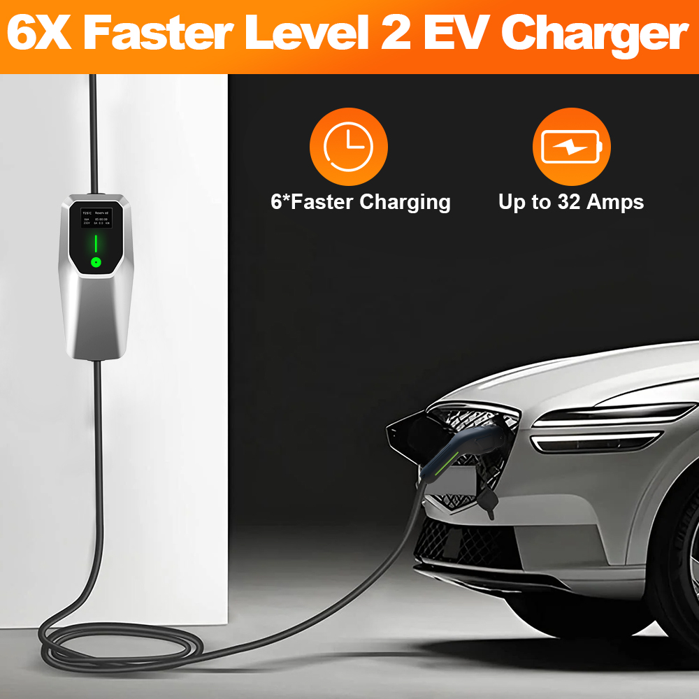 Junsun 32A Level 1&2 EV Charge - J1772 Evse 32A Level 2 Charger ulasan dan harga
