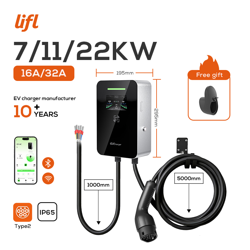 Lifl 7KW 11KW 22KW 3‑Phase Wal - Ev Charger Type 2 22Kw 32A 3 Phase ulasan dan harga